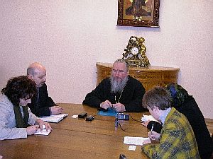 Archbishop Clement of Kaluga and Borovsk meets with representatives of the leading mass media in Bulgaria. Photo made by Communication Service of the DECR of the Russian Orthdox Church. Web-server of the Russian Orthodox Church: http://www.mospat.ru