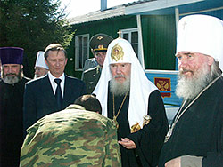 19 августа 2005 года в ходе Первосвятительского визита на Валаам Святейший Патриарх Московский и всея Руси Алексий II совершил освящение закладного камня храма во имя святого великомученика и Победоносца Георгия на территории 66-ой отдельной радиолокационной роты 170-й бригады ПВО, дислоцированной на острове.Фото Службы коммуникации ОВЦС МП.Официальный сайт Русской Православной Церквиhttp://www.mospat.ru