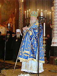 23 июня 2004 года Тихвинская икона Божией Матери вернулась в Россию.Святейший Патриарх Алексий обратился к участникам торжеств.Фото Службы коммуникации ОВЦС МП.Официальный сайт Русской Православной Церкви http://www.mospat.ru