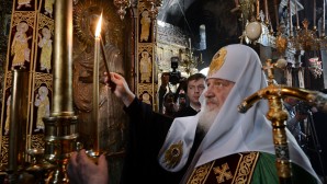 Primate of the Russian Church celebrates prayer service at the Monastery of Pantocrator