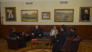 Митрополит Волоколамский Иларион встретился с председателем Российского объединенного союза христиан веры евангельской С. В. Ряховским