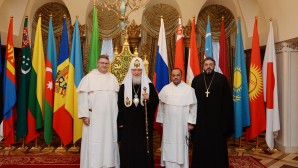 His Holiness Patriarch Kirill receives prior and administrator of Basilica of St. Nicholas