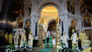 Primate of the Russian Church celebrates Great Vespers at the Cathedral of Christ the Saviour on the feast of the Nativity of Christ