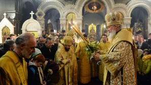 Patriarch Kirill celebrates All-Night Vigil at the Cathedral of the Elevation of the Cross in Geneva