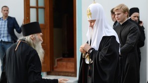 Patriarch Kirill arrives in Russian Monastery of St Panteleimon on Athos