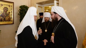 His Holiness Patriarch Kirill meets with His Beatitude Metropolitan Rastislav of the Czech Lands and Slovakia