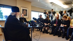 In conclusion of his visit Primate of Russian Orthodox Church answered questions from Russian and foreign mass media reporters