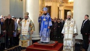 Hierarchs of Orthodox Churches of Cyprus and Poland concelebrate with Metropolitan Hilarion at the church of Our Lady the Joy to All the Afflicted
