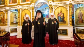 His Beatitude Patriarch Theodore II of Alexandria and His Beatitude Metropolitan Onufry of Kiev celebrate Liturgy at the Monastery of the Holy Dormition in Odessa