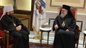 Συνάντηση του Μακαριωτάτου Πατριάρχη Αντιοχείας Ιωάννη με τον πρόεδρο του Τμήματος Εξωτερικών Εκκλησιαστικών Σχέσεων του Πατριαρχείου Μόσχας