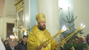 Metropolitan Hilarion of Volokolamsk celebrates Divine Liturgy on Christmas night at the Church of the ‘Joy to All the Afflicted’ Icon of the Mother of God