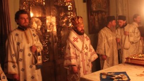 Metropolitan Hilarion of Volokolamsk celebrates Divine Liturgy at the Monastery of St Panteleimon on Mount Athos