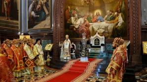 En la fête de saint Cyrille et saint Méthode, le Primat de l’Église orthodoxe russe a célébré la liturgie à l’église du Christ Sauveur de Moscou