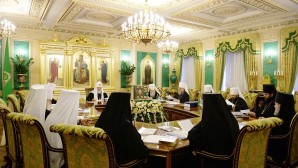 His Holiness Patriarch Kirill officiates at the regular session of the Holy Synod