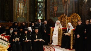His Holiness Patriarch Kirill takes part in prayer service for the 10th anniversary of the enthronement of Patriarch Daniel of Romania