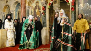 Primates of Russian and Bulgarian Orthodox Churches celebrate Divine Liturgy at the Cathedral of St. Alexander Nevsky in Sofia