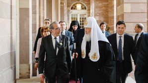 Rencontre du patriarche Cyrille avec le maire de Strasbourg, Roland Ries