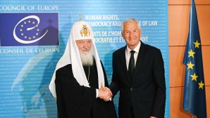 In Strasbourg His Holiness Patriarch Kirill meets with Mr. Thorbjørn Jagland, Secretary General of the Council of Europe