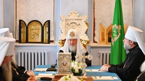 His Holiness Patriarch Kirill chairs session of the Holy Synod at the Laura of the Holy Trinity and St. Sergius