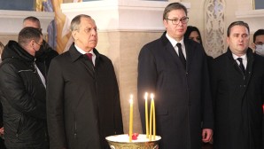 Le ministre des Affaires étrangères russe a participé à la cérémonie marquant la fin des travaux de décoration de l’église Saint-Sabas de Belgrade